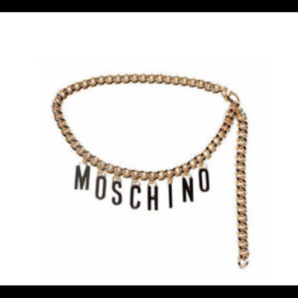 Moschino Couture Gold Logo Charm Belt
